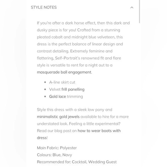 Self Portrait SZ 0 Blue Velvet Paneled Dress - Picture 14 of 14